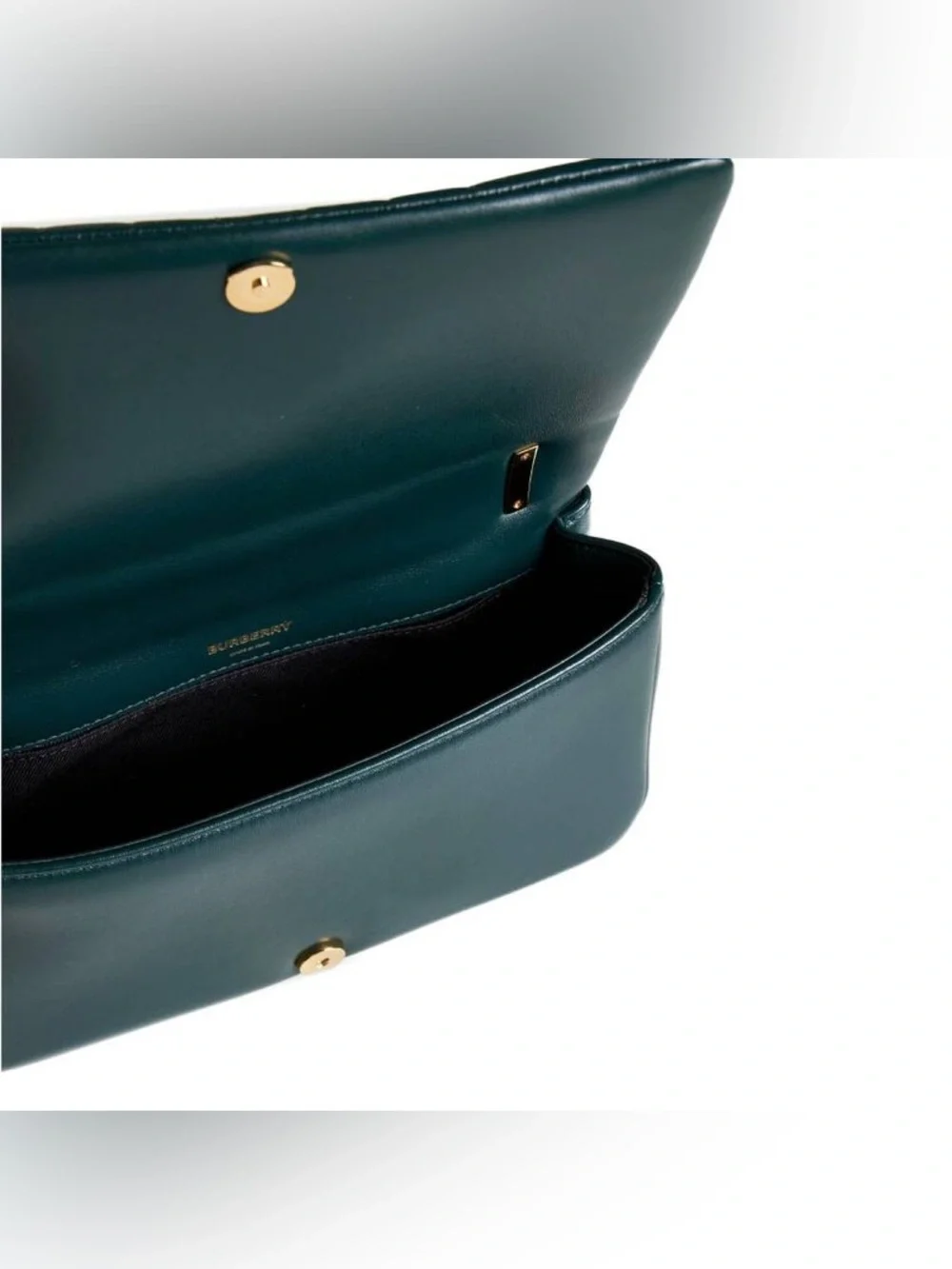Burberry Teal Quilted Leather TB Monogram Shoulder Bag